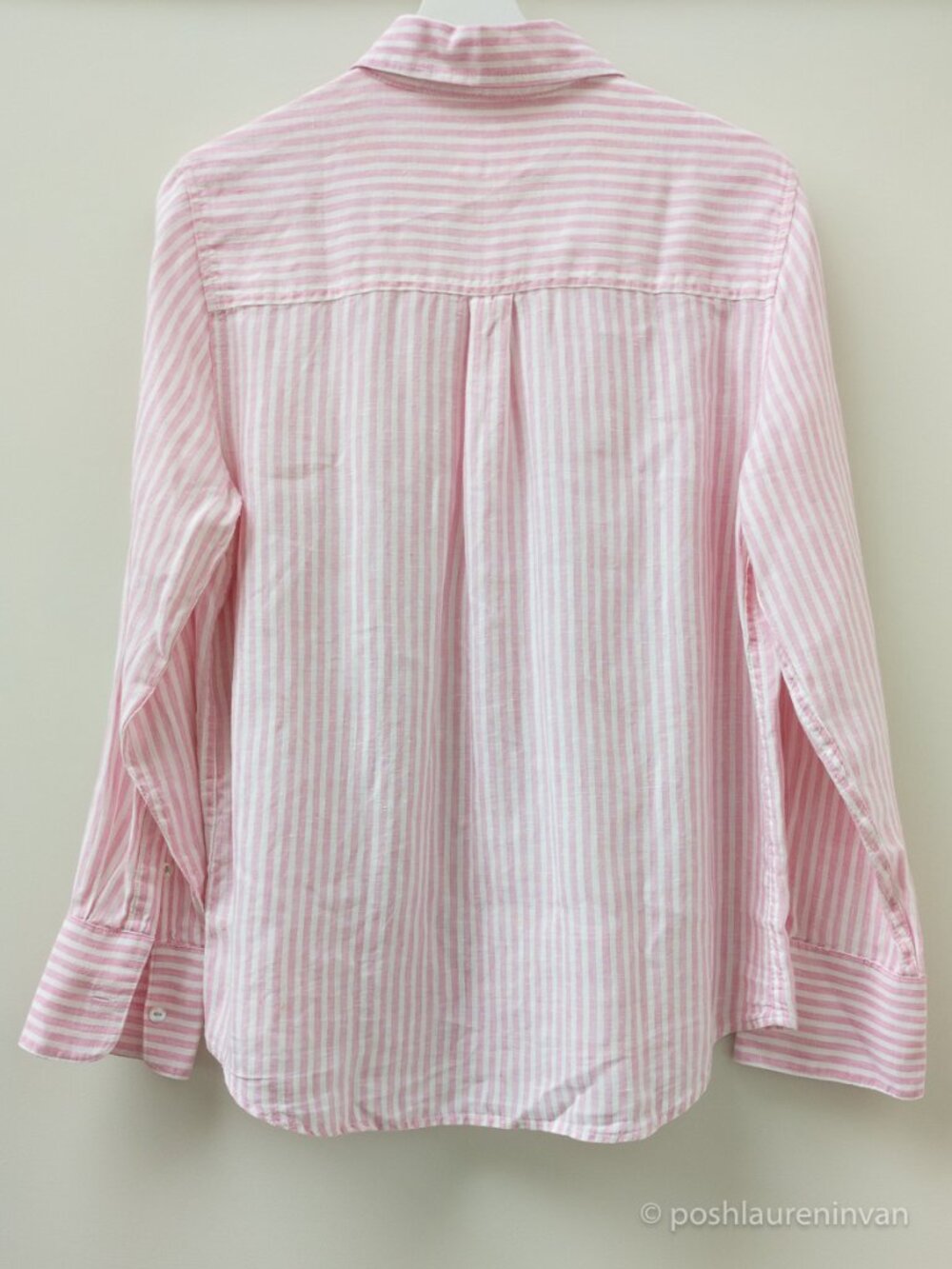 Marks and Spencer Pure Linen Striped Button Down Shirt Size 6 Women's EUC - Picture 6 of 11